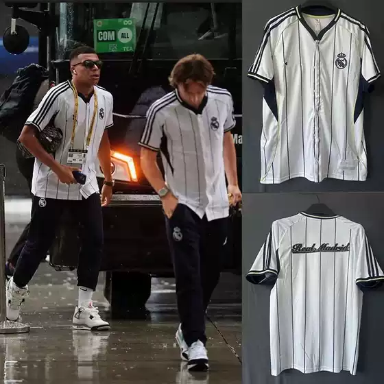 Real Madrid Baseball Uniform Embroidered Football Uniform Arsenal Manchester United Sports Casual Cardigan 2025 Summer New Short-Sleeved