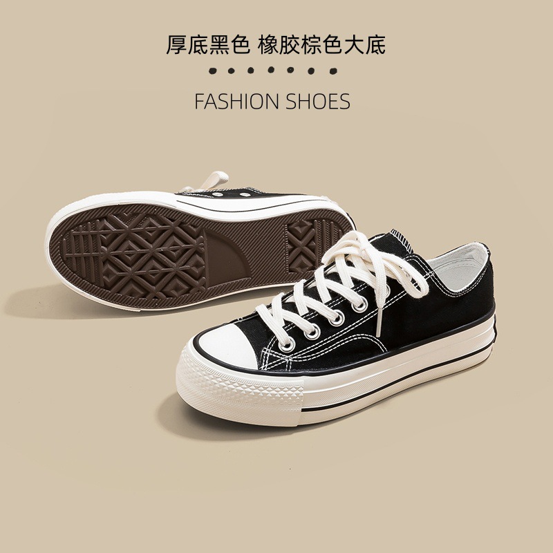 Japón Okazama Kuryu arroz grueso con suela elevada zapatos de lona rosa para niñas estudiantes coreanas con suela de goma vulcanizada.