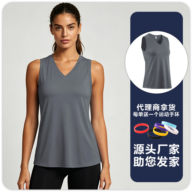 Camiseta sin Mangas Deportiva de Yoga para Mujer de Poliéster, Secado Rápido, Transpirable, para Yoga y Running