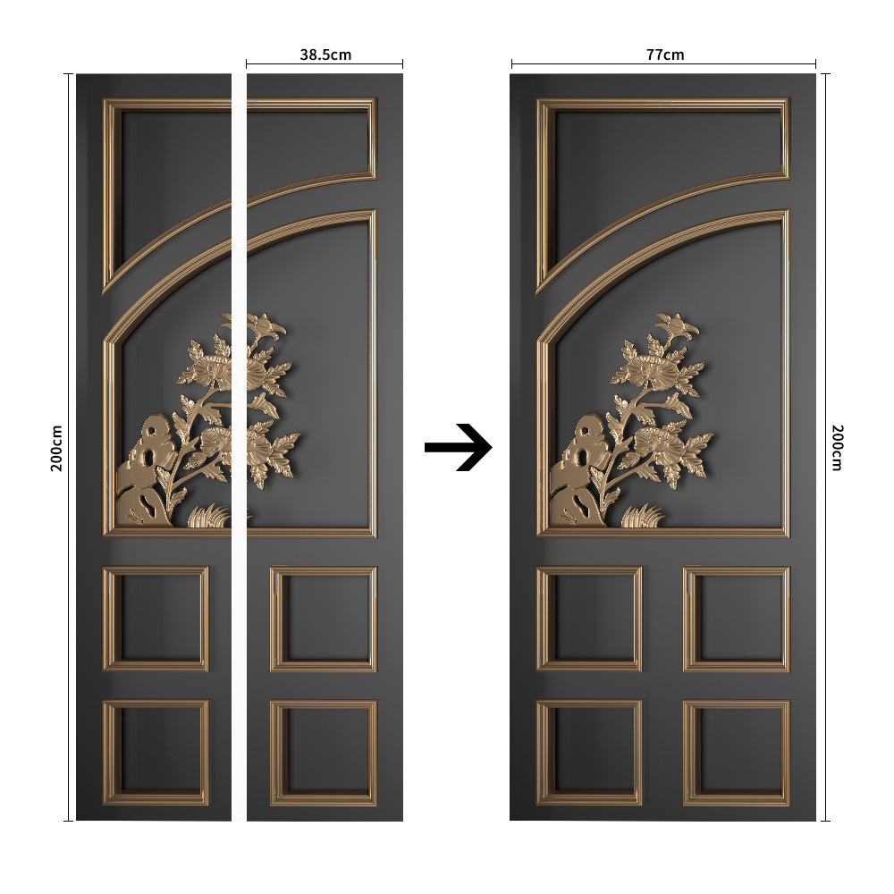 Pegatinas para puertas 3D respetuosas con el medio ambiente, autoadhesivos, fabricantes de origen al por mayor, patrones populares transfronterizos de alta definición, adhesivos para puertas impermeables, a prueba de aceite y antiincrustantes