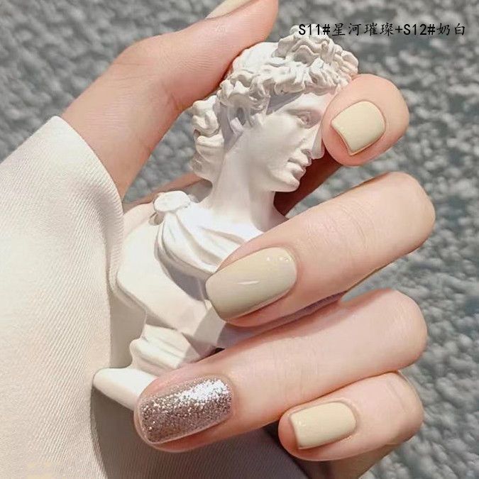 A base de agua de hielo blanco transparente desnudo esmalte de uñas hembra libre de horneado pelable sin lágrimas de secado rápido inodoro estudiante manicura traje