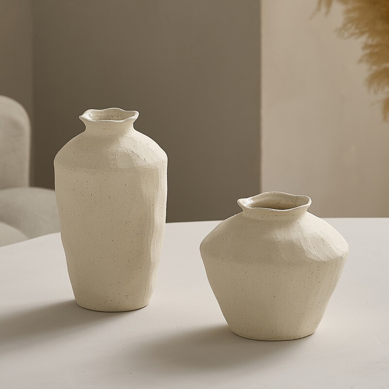Ceramic Vase for Living Room, Nordic Minimalist Style Flower Arrangement Vessel, Wabi-Sabi Style Handmade Vintage Coarse Pottery Homestay Decoration Ornament Ceramic Vase for Living Room, Nordic Minimalist Style Flower Arrangement Vessel, Wabi-Sabi Style Handmade Vintage Coarse Pottery Homestay Decoration Ornament