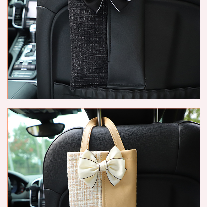 Car Tissue Box Light Luxury Fragrance Seat Back-Mounted Tissue Bag Fashion Goddess Car Tissue Storage Box