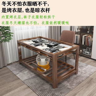 Solid Wood Fire Rack Multi-Functional Foldable Study Table Heating Table Dining Table Household Square Rectangular Fire Table