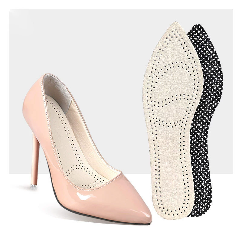 Остроконечная кожаная полная прокладка, впитывающая пот, дышащая мягкая стелька, нескользящая кожаная латексная стелька на высоком каблуке, Заводской магазин