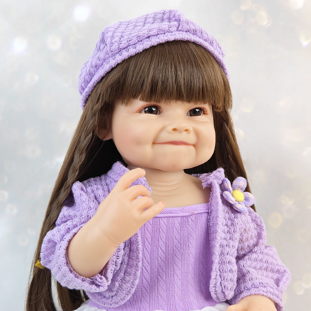 55cm Reborn Doll Soft Rubber Simulation Baby Toy Accompanying Children Cute Girls Can Change into Shower Dolls