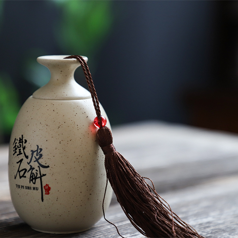 Factory wholesale ceramic tea can airtight moisture-proof tea storage can portable home use tea can tin stone orchid pot