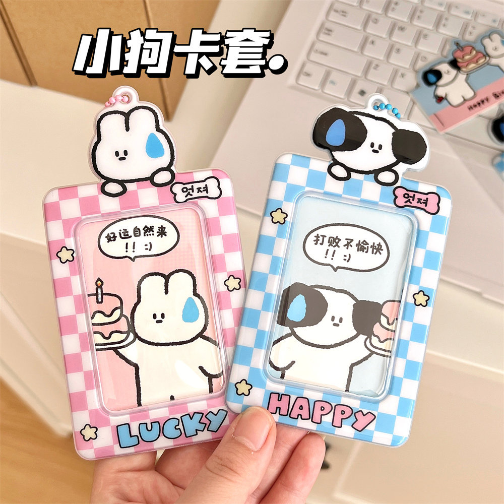 Nuevo juego de cartas de tablero de ajedrez de dibujos animados lindo, tarjeta pequeña, tarjeta de comida Polaroid, cubierta protectora de tarjeta de autobús, colgante de mochila para estudiantes