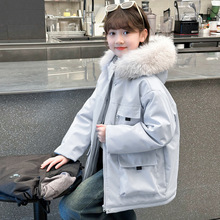 2025女童新款大毛领冬装棉服中大童秋冬季加厚羽绒棉衣外套棉袄