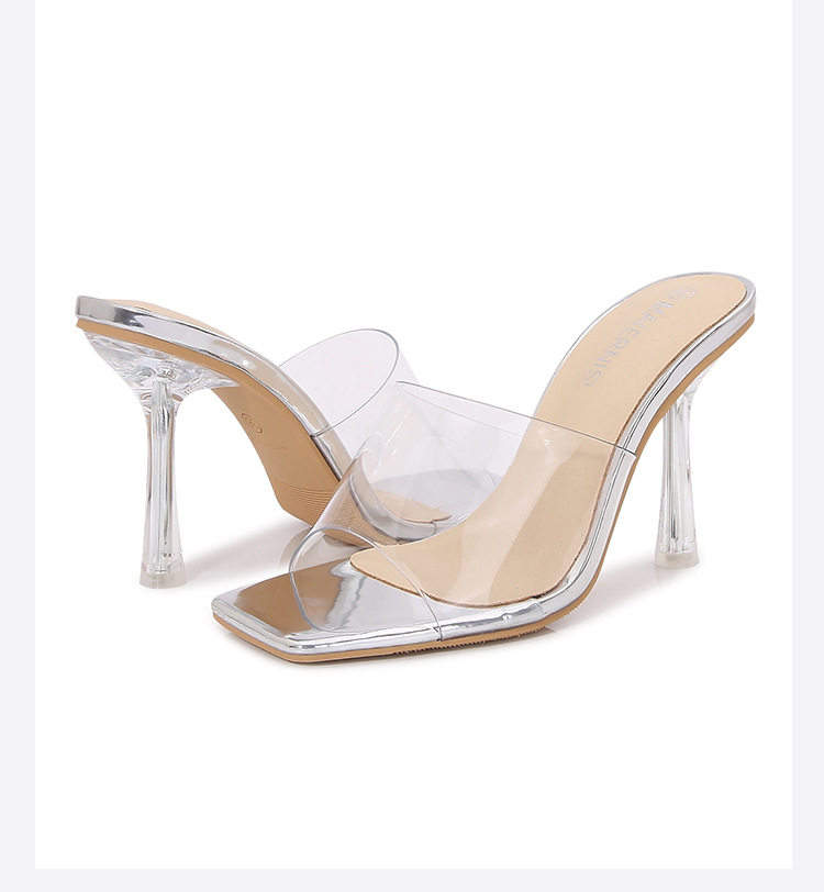 Dép sandal nữ mũi cá gót nhọn cao 6–8 cm phong cách hiện đại — Màu bạc, Màu hồng, Màu mơ, Màu trắng chi tiết 42