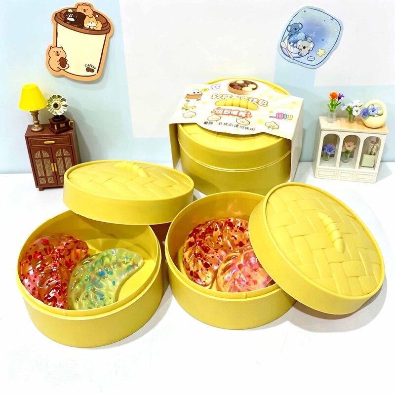 Internet-famous simulated kitchen mini steamer, creative stress-relief crystal dumpling toy, stress-relief toy, small gift for students Internet-famous simulated kitchen mini steamer, creative stress-relief crystal dumpling toy, stress-relief toy, small gift for students
