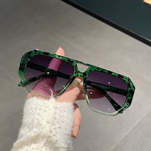 绿色大框多边形墨镜男户外出游驾驶太阳镜气质百搭女士沙滩眼镜