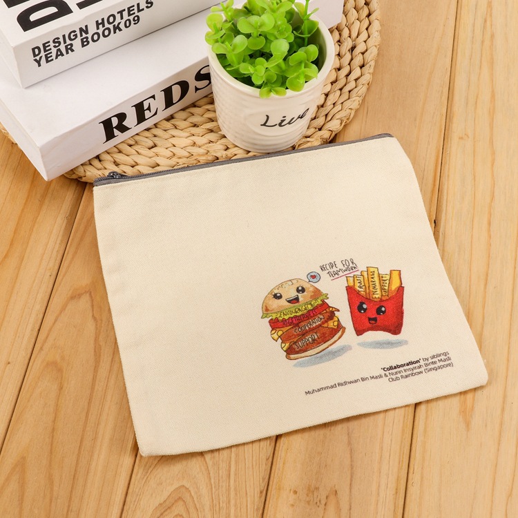 帆布包可印logo拉链袋供应批发学生笔袋广告帆布袋收纳袋