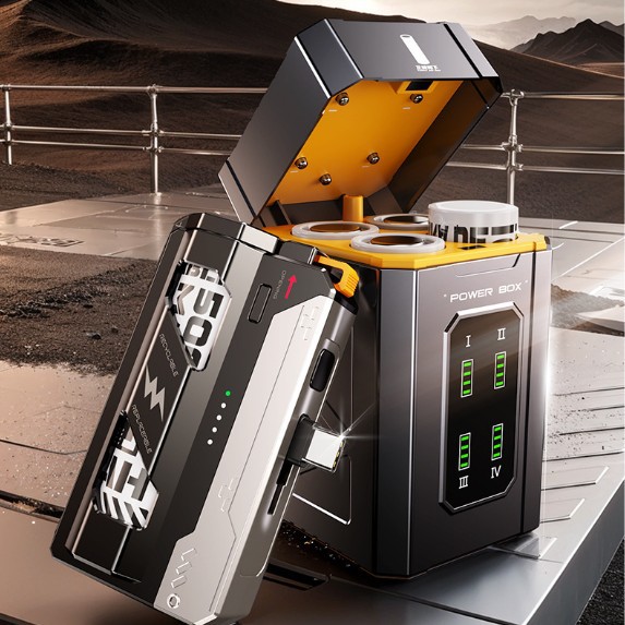 Coolwajia Replaceable Battery Ejection Power Bank, Compact and Portable Outdoor Replaceable Battery Ejection Tail Plug Mobile Power Supply