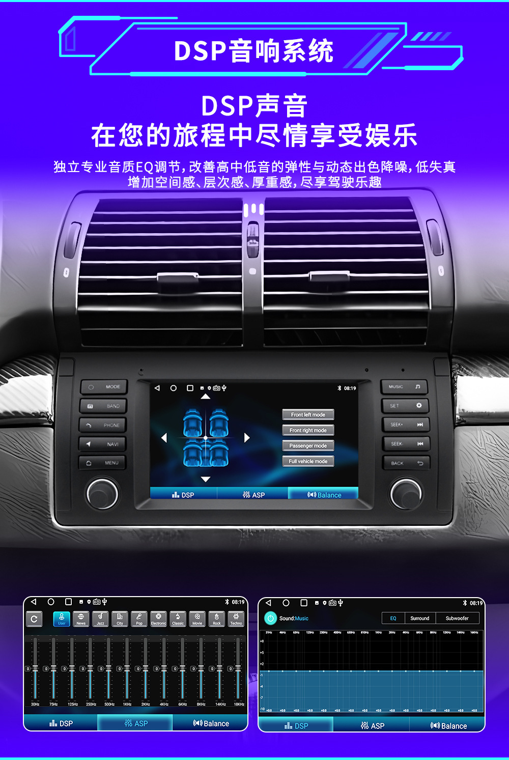 7-inch 5 Series E39X5M5 Android Car Navigation Radio Bluetooth Carplay All-in-One Device