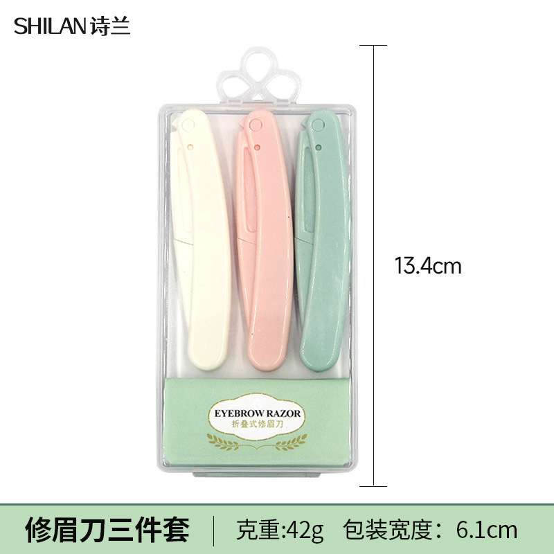 Cuchillo de cejas de media luna, raspador de cejas con malla protectora, cuchillo de cejas de corte, herramientas de cejas de corte, caja de mujeres, cuchilla de cejas de corte, 100 piezas por caja