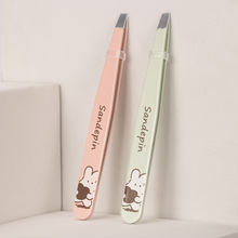 三迪逸品高精密眉夹收口紧密平口斜口夹除杂毛一体成型烤漆修眉夹