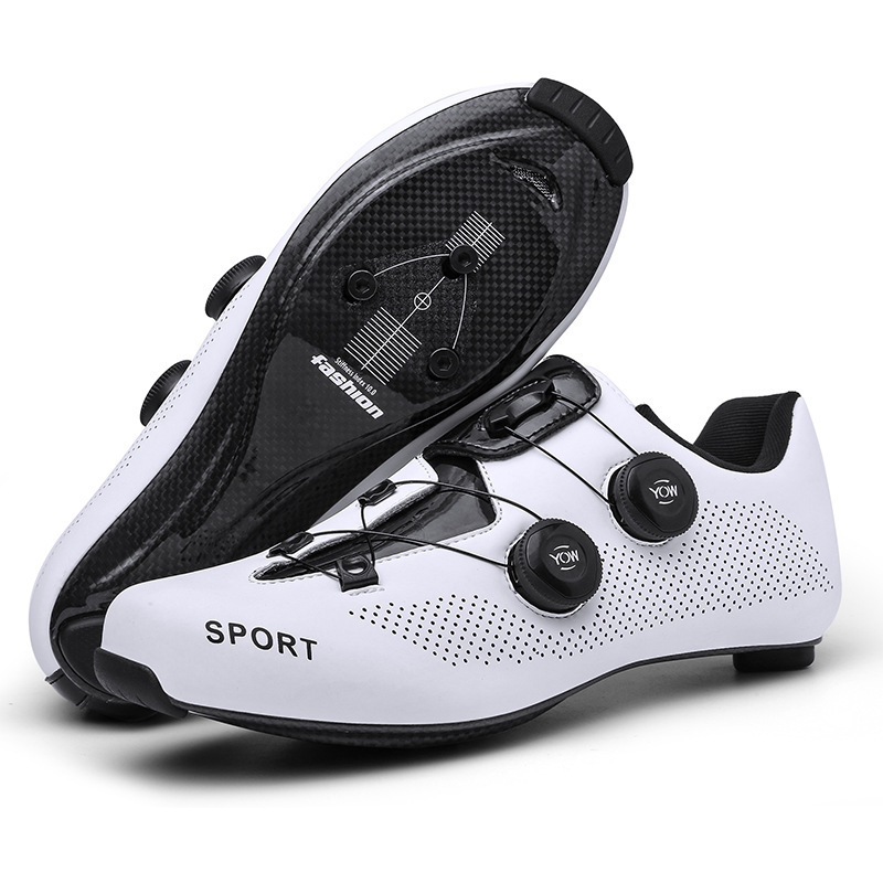 Cross-border generation 2022 new carbon fiber road car lock shoes hard-soled outdoor bicycle shoes men and women carbon fiber with lock