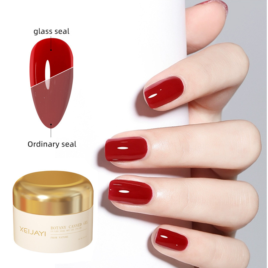Japanese-style nail art gold jar shaping leveling glue wash-free matching nail polish glue nail beauty shop special factory wholesale