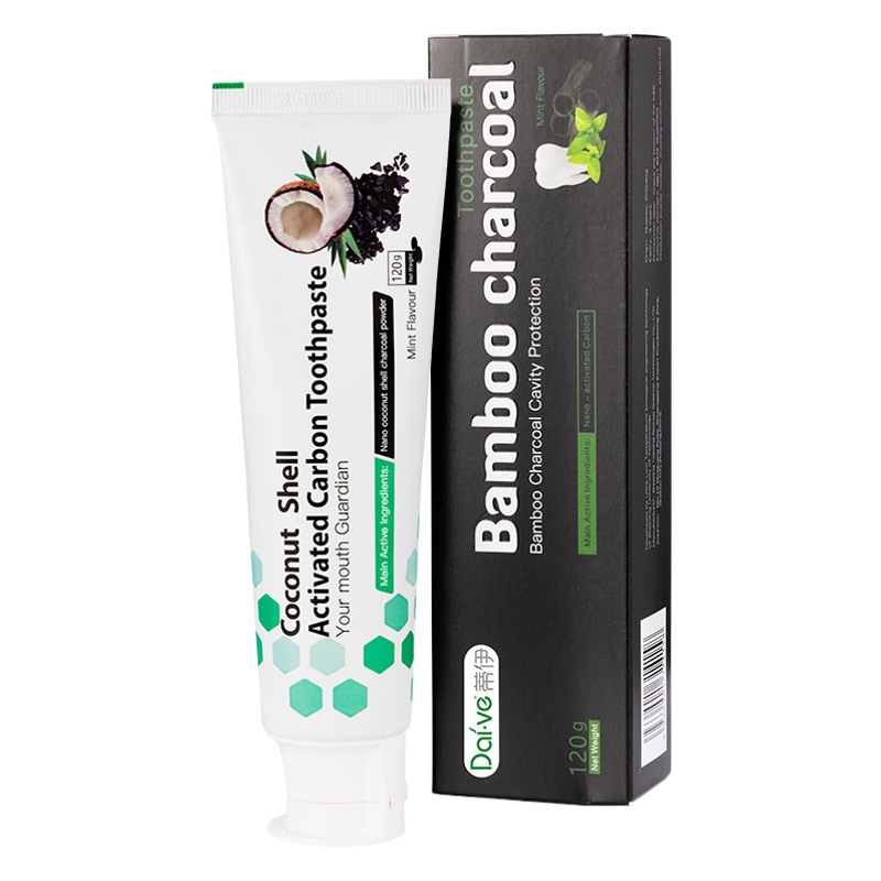 Bamboo Charcoal Toothpaste Foreign Trade Genuine Bamboo Coconut Shell Charcoal Activated Carbon Fresh Mint Toothpaste Genuine Wholesale