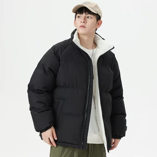 2025冬季羊羔绒面包服新款宽松男士大码外套情侣加绒保暖棉服批发