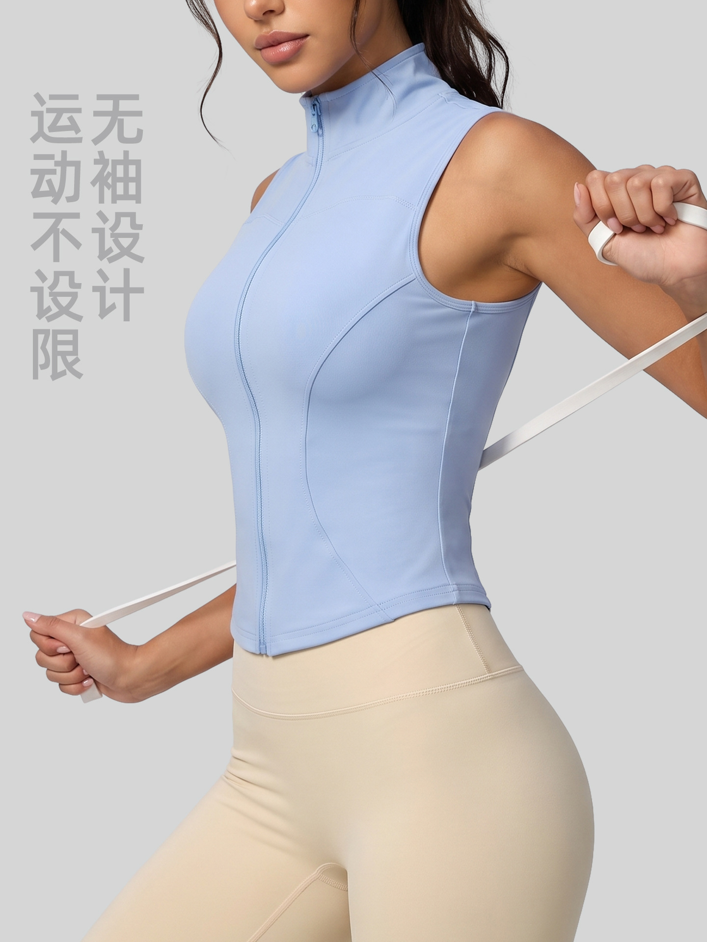 Juyitang nueva chaqueta de fitness sin mangas para mujer, top deportivo ajustado elástico