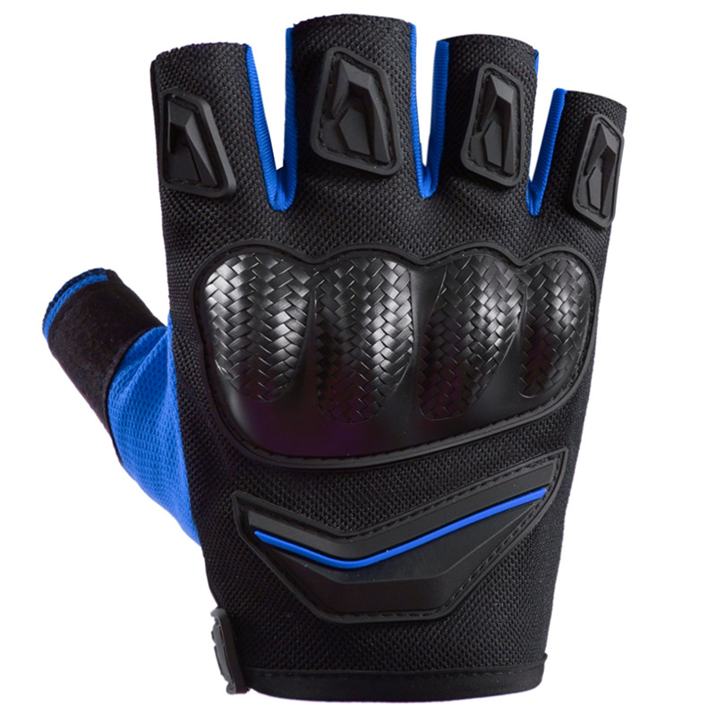 Woven Shell Racing Gloves, Summer Motorcycle And Off-road Protective, Anti-slip, Sports, All-season, Anti-fall, Half-finger, Men's Style_desvips.com