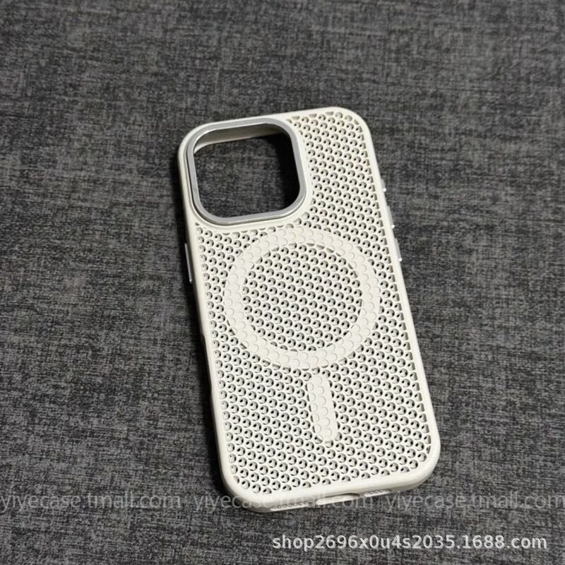 夏の放熱に適した iPhone16ProMax 磁気 Apple 15 携帯電話ケース フレーム ブラケット ハニカム通気性 新品|undefined