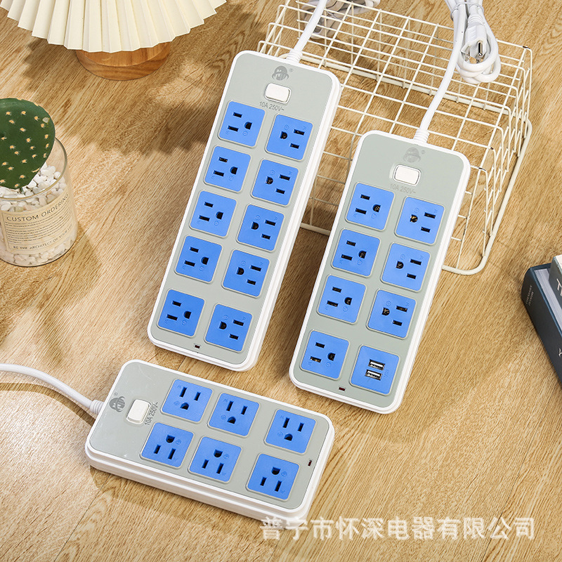 B020# B021#USB B022# 多孔美式双排插 1.8米 110V美规