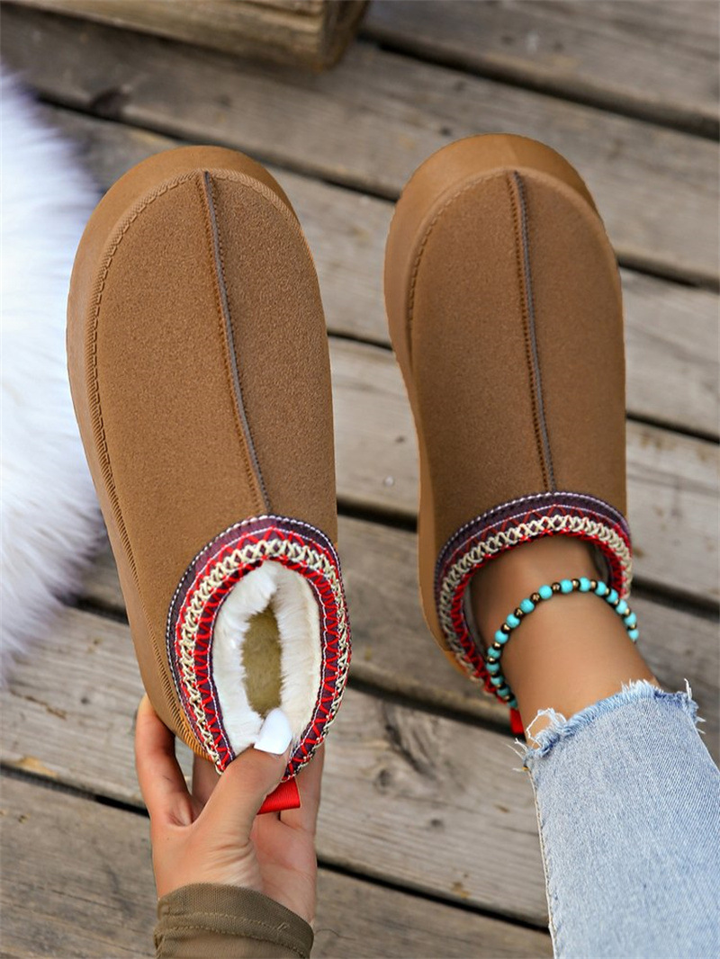 Comfortable Cotton Slippers For Women Warm Winter Half Slippers_voghion.com
