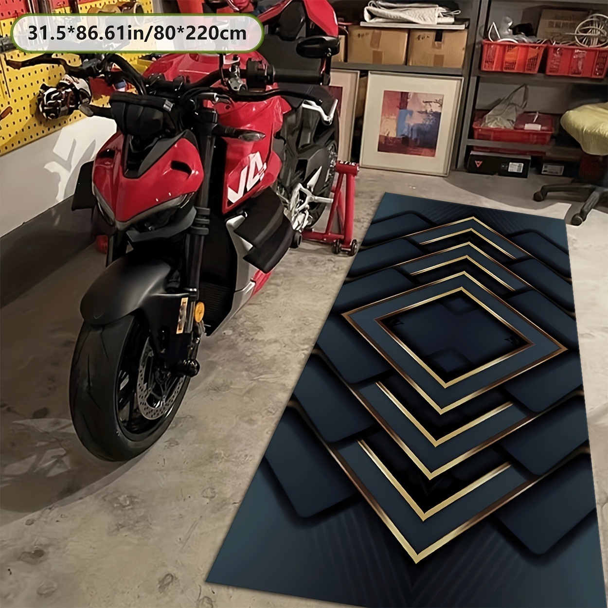 Motorcycle Display Carpet, Car Anti-Slip and Anti-Oil Stain Floor Mat, Racing Motorcycle Dirt-Resistant and Dust-Proof Protective Mat Wholesale