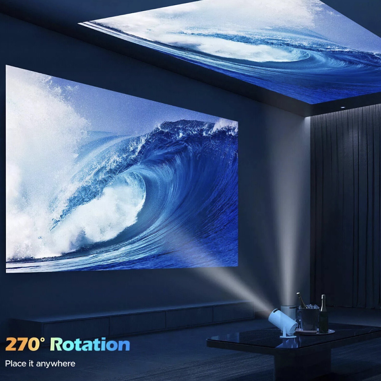 Proyector HY300 para comercio electrónico transfronterizo, original de fábrica, en stock, portátil de alta definición