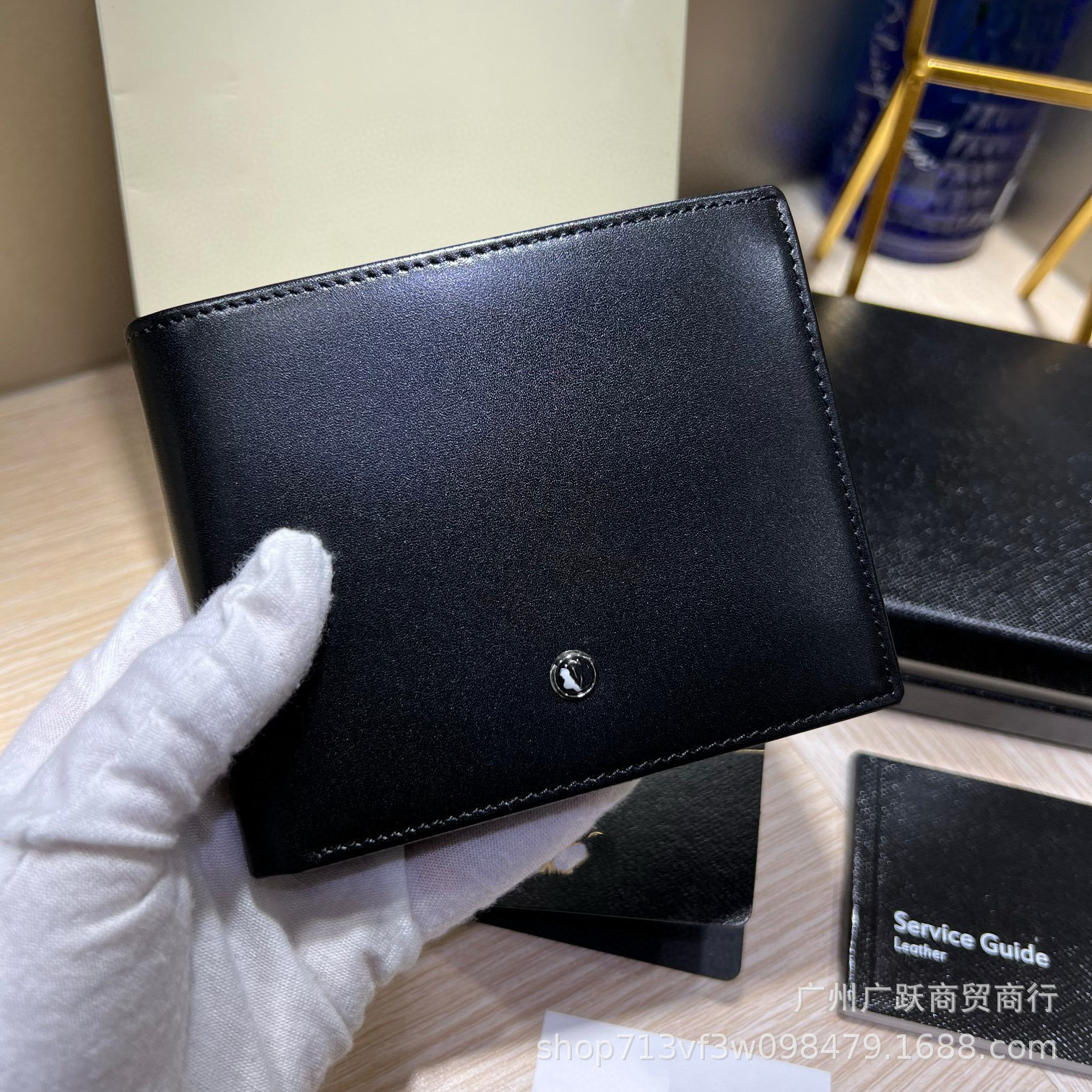 W Baolong Men's Executive Series 12 Card Slots Short Wallet Soft Cowhide High Quality Real Shot for Cross-Border