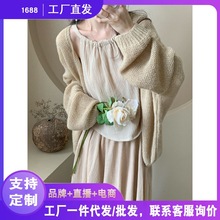 【江南烟雨】新中式汉服日常禅意女装针织开衫舞蹈棉麻半身裙代发