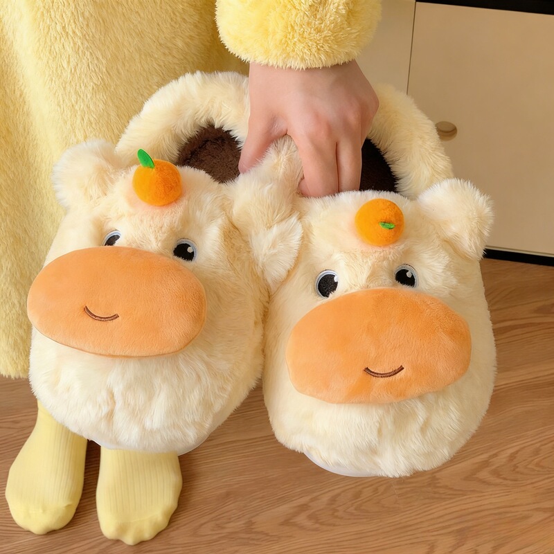 2025 New Lulu Cute Capybara Cotton Slippers Autumn and Winter Cute Home Indoor Home Stuffed Anti-Slip Warmth