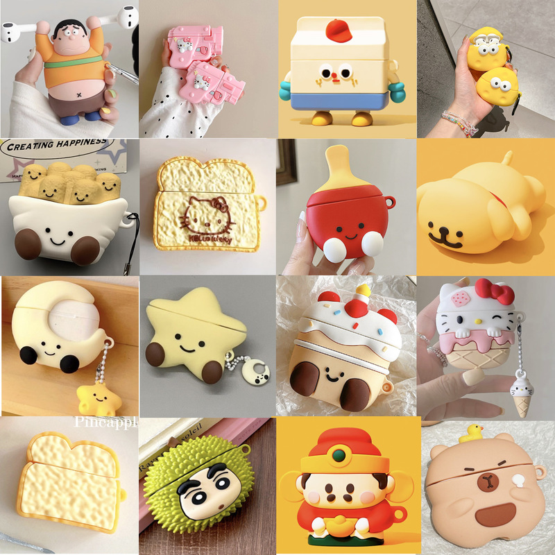 airpods4 Protective Cover 2024 Earphone Cover Silicone Cartoon Suitable for Apple Bluetooth Silicone Cover Ins Cute 4 Generation