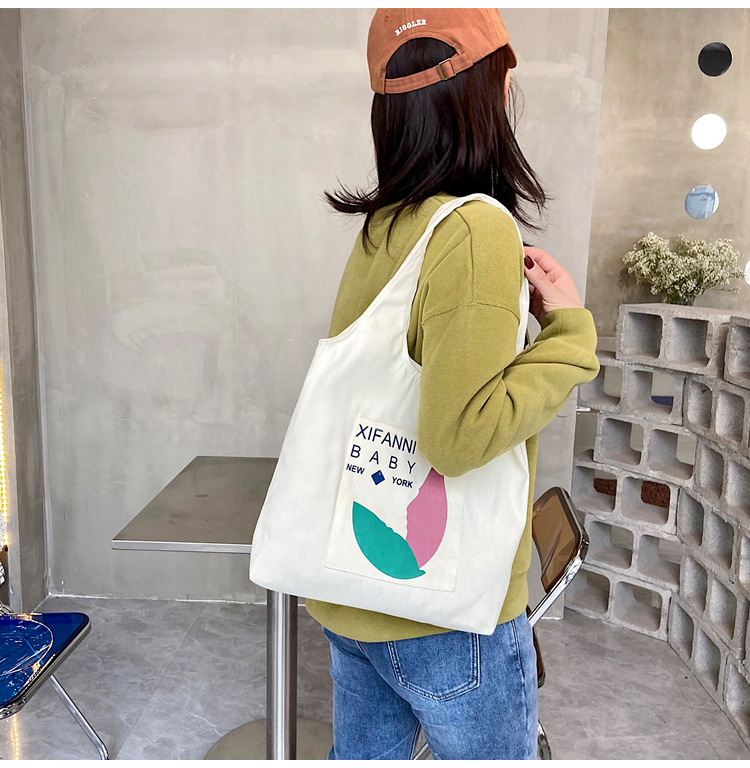 Wholesale vest canvas bags, large capacity o creative large capacity shopping bags, hand-held canvas tote bags undefined
