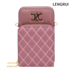 源頭廠家潮流女士單肩包小香風菱格拉鏈時尚手機包斜挎包