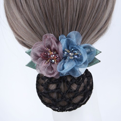 Flower-headed girl Korean version bank hotel professional flower hair net nurse coiled hair net bag back of head hair band headband hair accessories