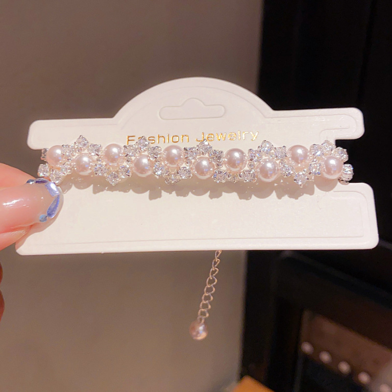 镶钻缠绕珍珠串珠磁吸手链轻奢高级感手环甜美温柔时尚百搭手饰女|undefined