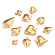 不锈钢空心桃心 爱心形吊坠 手链项链diy小挂坠 diy饰品配件批发