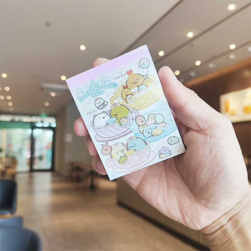 Caricatura encantadora esquina biológica mini cuaderno de notas pequeño cuaderno de notas páginas de color no pegajosas