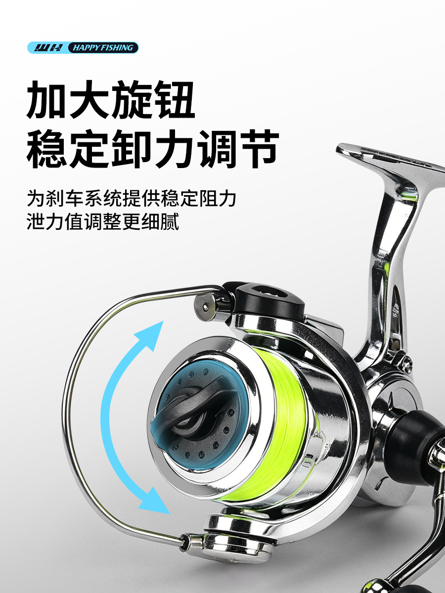 Carrete de pesca Weihe Sports Mini 100 Micro con línea de pesca, carrete de pesca en hielo de larga distancia, carrete compacto.