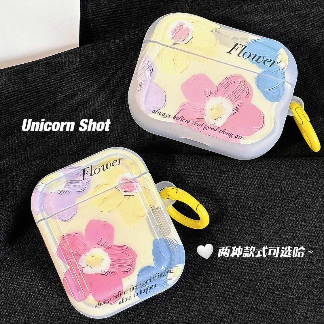 Flores de pintura al óleo de color para Apple Bluetooth auriculares AirPods4 auriculares pro3 estuche de protección contra caídas estuche suave