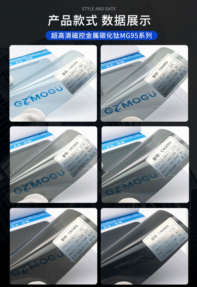 Ultra-High-Definition Magnetically Controlled Titanium Carbide Heat-Insulating 95 Car Solar Insulation Film Glass Explosion-Proof Film Ultra-High Transparency Film