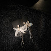 Asymmetrical silver needle, beads from pearl, retro earrings, silver 925 sample, simple and elegant design, wholesale