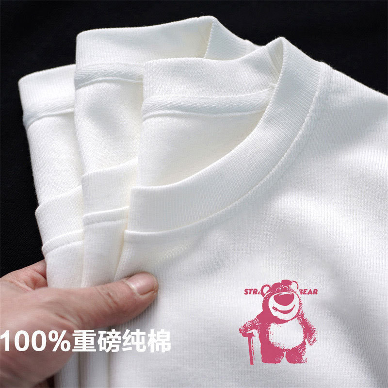 Wholesale Pure Cotton Short-Sleeved T-Shirts for Men, Summer Loose Round-Neck Half-Sleeve Shirts, Trendy Casual Couple Tops, Couple Style