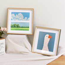 方形油画相框6寸7寸摆台挂墙塑料树脂画框北欧ins风影楼画框手工