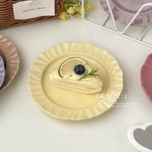 颜值高盘子陶瓷漂亮餐盘高级感家用6寸蛋糕盘下午茶甜品盘水果盘