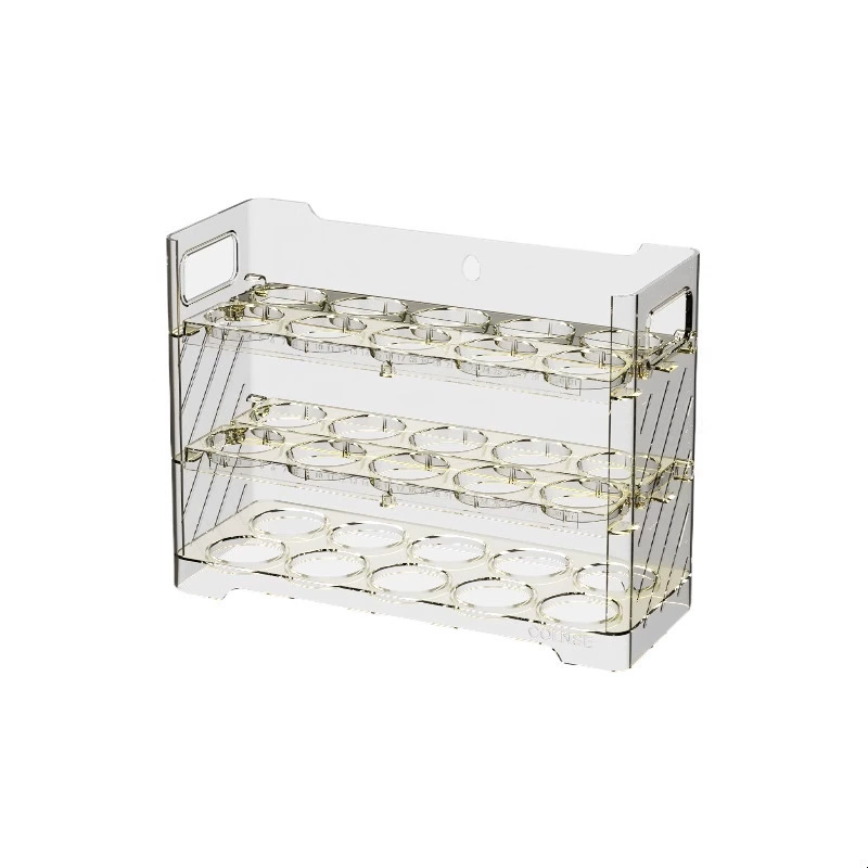 Flip refrigerator egg carton kitchen egg tray egg storage box with side door crisper storage rack